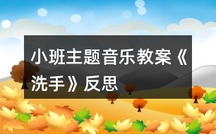 小班主題音樂教案《洗手》反思