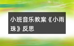 小班音樂教案《小雨珠》反思