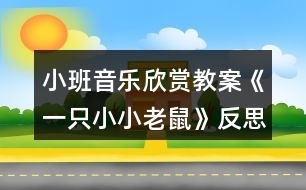 小班音樂欣賞教案《一只小小老鼠》反思