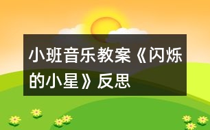 小班音樂教案《閃爍的小星》反思