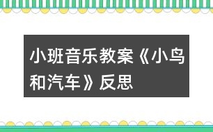 小班音樂教案《小鳥和汽車》反思