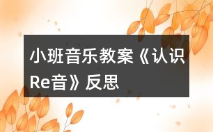 小班音樂教案《認識Re音》反思