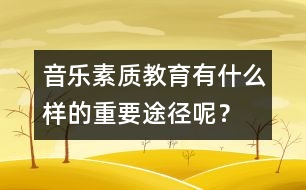 音樂素質(zhì)教育有什么樣的重要途徑呢？