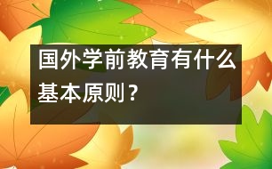 國外學(xué)前教育有什么基本原則？　　　　　　　　　　