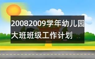 2008—2009學年幼兒園大班班級工作計劃