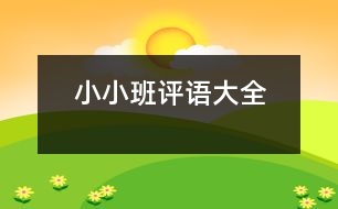 小小班評(píng)語大全