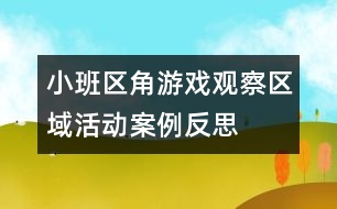 小班區(qū)角游戲觀察：區(qū)域活動案例反思