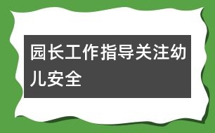 園長(zhǎng)工作指導(dǎo)：關(guān)注幼兒安全