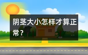 陰莖大小怎樣才算正常？