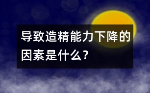 導(dǎo)致造精能力下降的因素是什么？