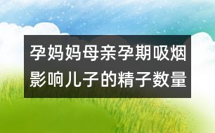 孕媽媽?zhuān)耗赣H孕期吸煙影響兒子的精子數(shù)量