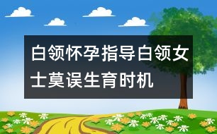 白領懷孕指導：“白領”女士莫誤生育時機