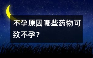 不孕原因：哪些藥物可致不孕？