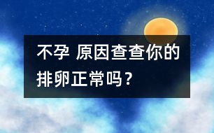 不孕 原因：查查你的排卵正常嗎？