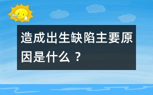 造成出生缺陷主要原因是什么 ？