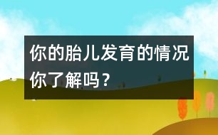 你的胎兒發(fā)育的情況你了解嗎？