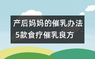 產(chǎn)后媽媽的催乳辦法 5款食療催乳良方