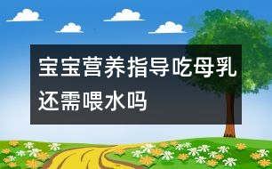 寶寶營(yíng)養(yǎng)指導(dǎo)：吃母乳還需喂水嗎