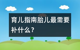 育兒指南：胎兒最需要"補(bǔ)"什么？