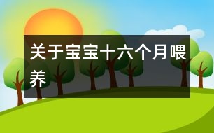 關(guān)于寶寶十六個月喂養(yǎng)