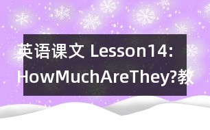 英語課文 Lesson14:HowMuchAreThey?教案 教學(xué)資料 教學(xué)設(shè)計