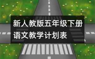 新人教版五年級(jí)下冊(cè)語(yǔ)文教學(xué)計(jì)劃表