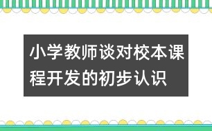 小學(xué)教師談對校本課程開發(fā)的初步認(rèn)識