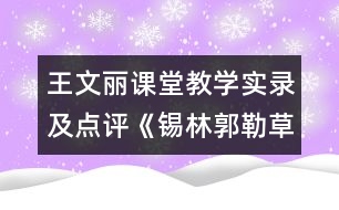 王文麗課堂教學(xué)實(shí)錄及點(diǎn)評《錫林郭勒草原》