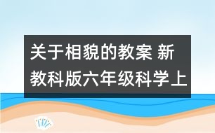 關(guān)于相貌的教案 新教科版六年級科學(xué)上冊第四單元教案下