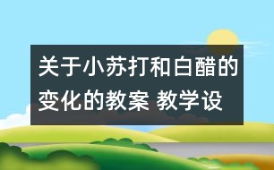 關(guān)于小蘇打和白醋的變化的教案 教學(xué)設(shè)計(jì)  新教科版六年級(jí)下冊(cè)科學(xué)教案