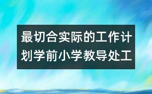 最切合實際的工作計劃：學前小學教導處工作計劃