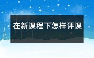 在新課程下怎樣評(píng)課