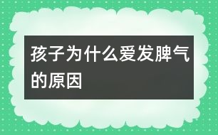 孩子為什么愛發(fā)脾氣的原因