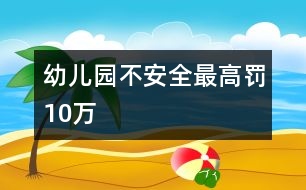 幼兒園不安全最高罰10萬