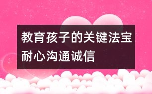 教育孩子的關(guān)鍵法寶：耐心、溝通、誠信