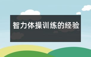 智力體操訓練的經驗