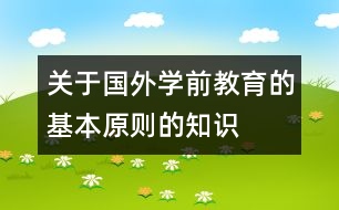 關于國外學前教育的基本原則的知識