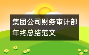 集團公司財務審計部年終總結范文