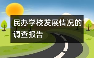 民辦學(xué)校發(fā)展情況的調(diào)查報告