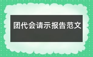 團代會請示報告范文