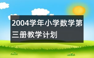 2004學年小學數學第三冊教學計劃