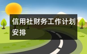 信用社財務(wù)工作計劃安排