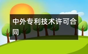 中外專利技術(shù)許可合同