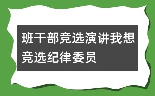 班干部競選演講——我想競選紀律委員