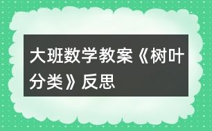 大班數(shù)學(xué)教案《樹葉分類》反思