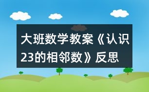 大班數(shù)學(xué)教案《認(rèn)識(shí)2、3的相鄰數(shù)》反思