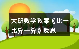 大班數(shù)學(xué)教案《比一比算一算》反思