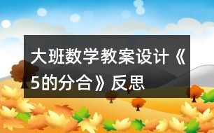 大班數(shù)學(xué)教案設(shè)計《5的分合》反思