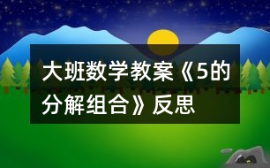 大班數(shù)學(xué)教案《5的分解組合》反思