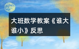 大班數(shù)學(xué)教案《誰大誰小》反思